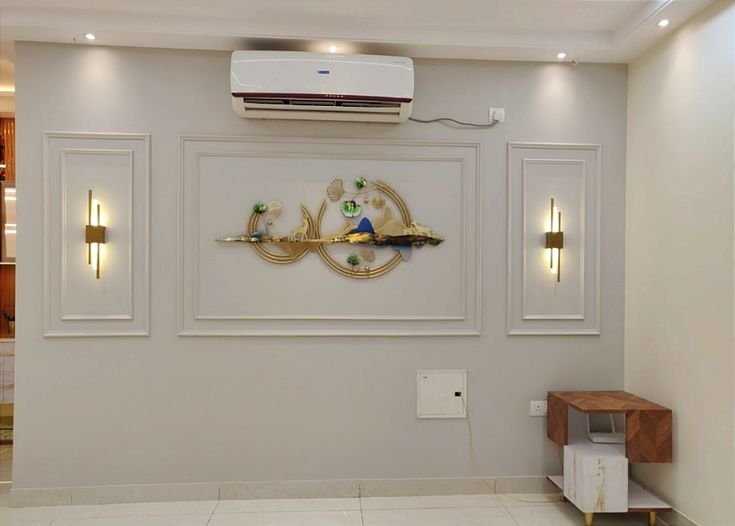 توزيع براويز بيضاء على جدار داخلي