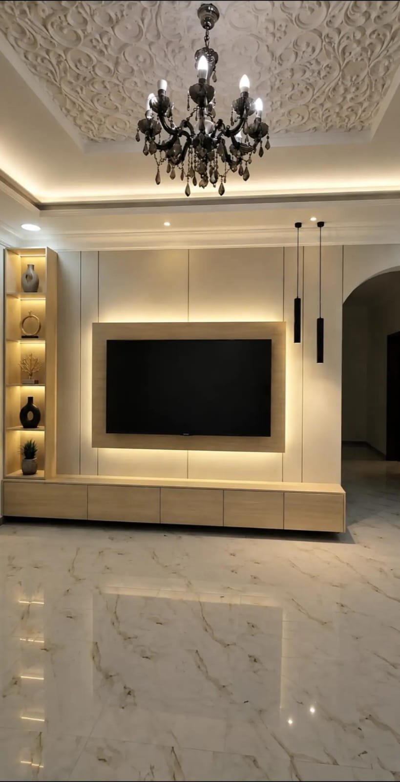 جدار شاشة فاتح بإطار مضاء